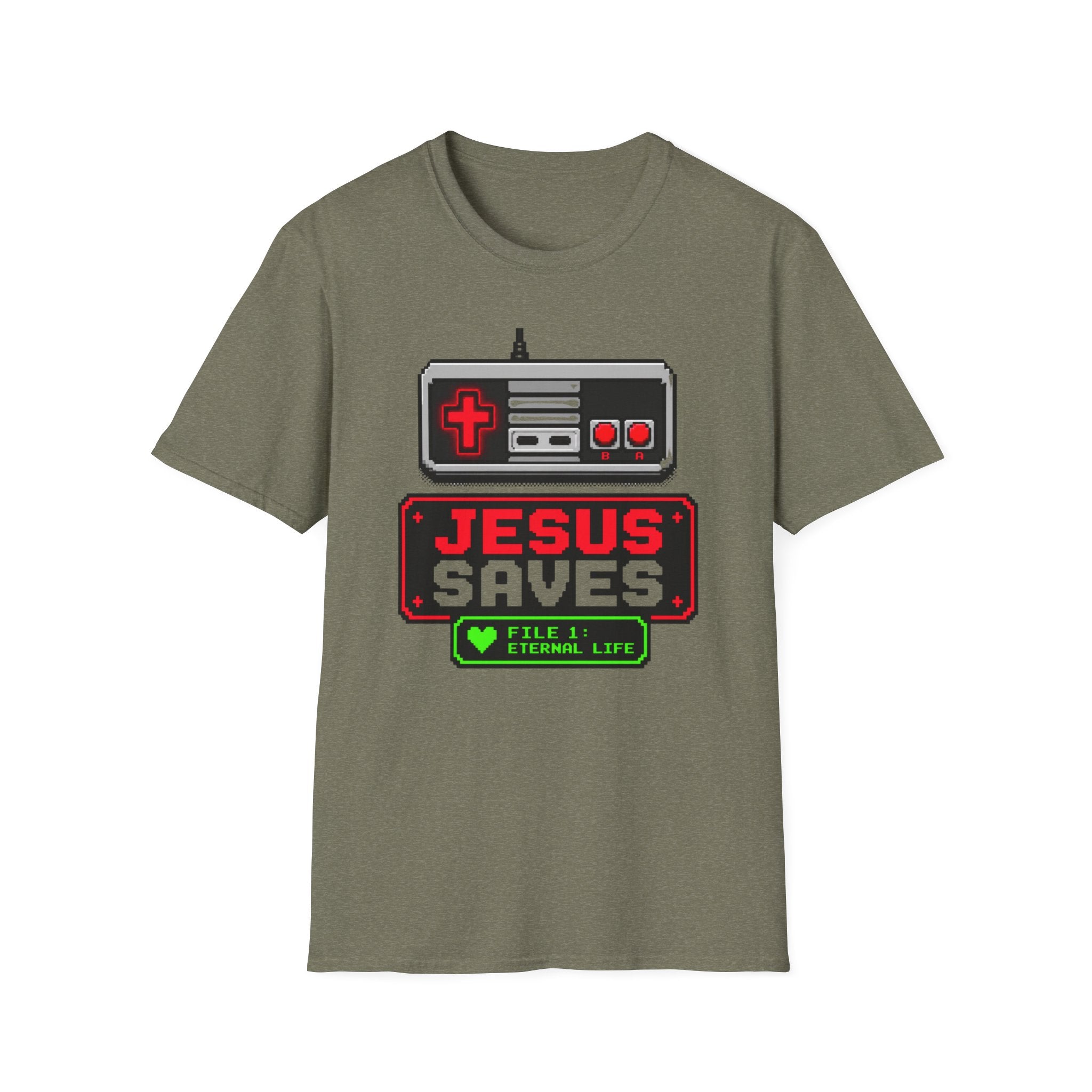 8 bit Jesus saves t-shirt
