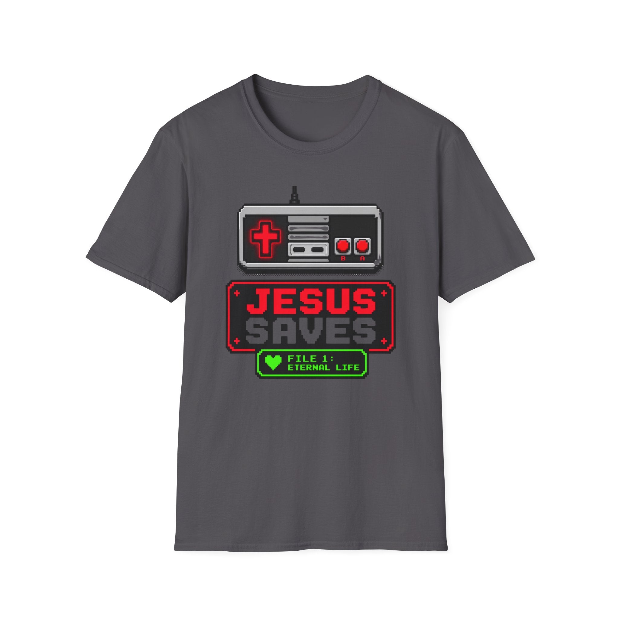 8 bit Jesus saves t-shirt