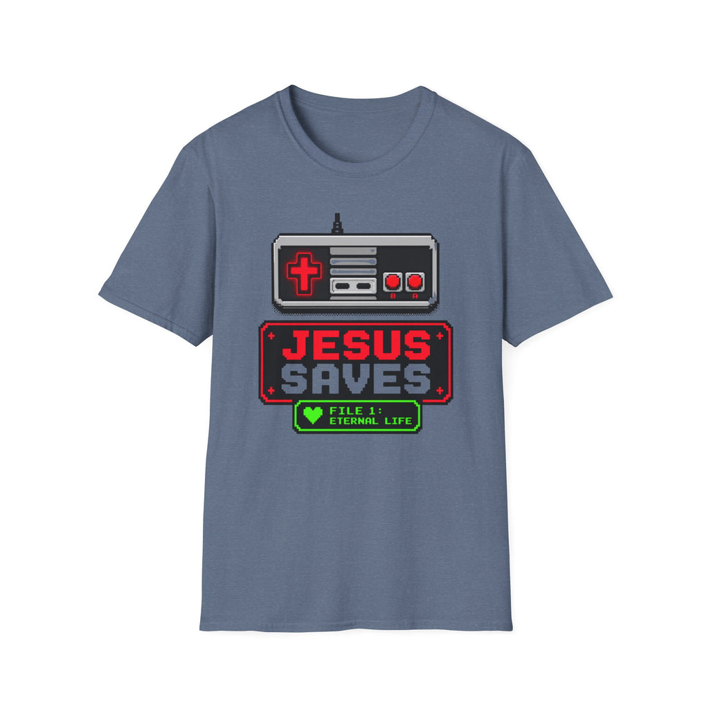 8 bit Jesus saves t-shirt